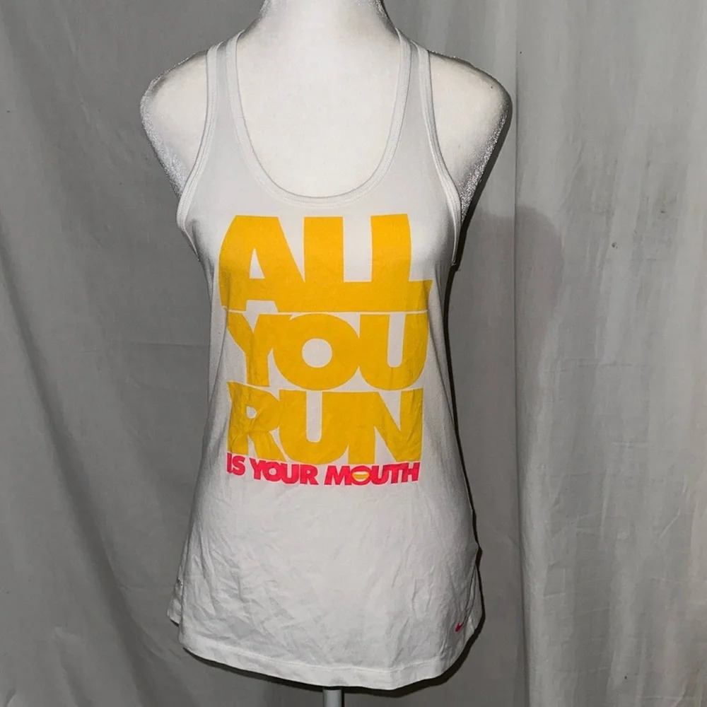Nike All You Run Is Your Mouth racerback tank top size small
